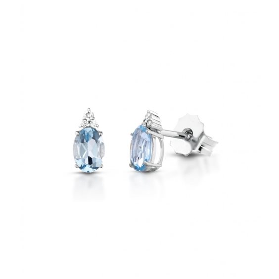 Orecchini Promesse Donna in Oro Acquamarina 0.60 Ct OROV641B - OROV641B